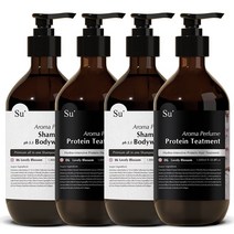 수오가닉 퍼퓸 러블리블라썸 샴푸워시 1000ml 2개+트리트먼트 1000ml 2개 세트