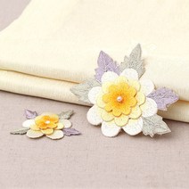 소잉홀릭 [2종 세트] 매화 입체 자수장식 노랑 74-937 / 한복자수패치