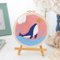 DIY 키트 펀치 프랑스 세트 집콕 니들 취미 자수 펀칭 펀치니들 도안 러그 집순이취미 펀칭니들, 2펀칭니들세트-바다