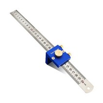 스크라이빙 눈금자 조절식 90도 측정 마킹 게이지 목공 직각, 01파란색