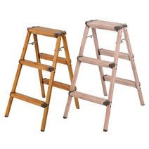 가정용/캠핑용 원목무늬 알루미늄 접이식 사다리, 02.원목무늬 가정용/캠핑용 사다리 3단(월넛)