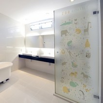 아트박스/꾸밈 cm385-동물원알파벳_유리문시트지, 본품