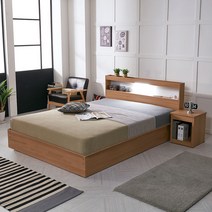 브라보가구 LED 로라 조명 침대, 유로탑 클라우드 독립매트리스, 화이트