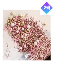 Generic 케이크 스프링클 믹스 핑크 앤 골드 Cake Sprinkles Luxury Mix 45g 2팩