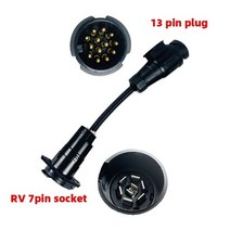 트레일러 플러그 어댑터 13 핀 소켓 7 RV 블레이드 커넥터 변환 보트 트럭 부품, EU13-RV7, 1개