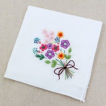 엔조이스티치/ 프랑스자수패키지-꽃다발/ 자수손수건만들기/ 자수수업 공방 패키지JS4018/ 초보자용자수패키지, 1개
