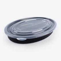 더팩컴퍼니 BW 사출타원형 찜용기 검정 소 중 대 100개, 소 100개