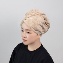 믹스어블 부드러운 극세사 곰돌이 페이스타올 헤어타올 샤워터번 머릿수건 긴머리수건 샴푸수건, 1개, 브라운