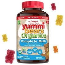 멀티비타민 Yummi Bears Organics Complete Multi Vitamin and Mineral Supplement Gummy Vitamins for Kids 1, 180 Count (Pack of 1)