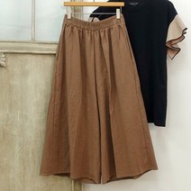 고급 린넨 8부 밴딩 와이드팬츠 치마바지