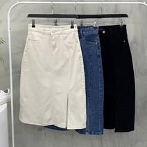 행복여[봄신상무배]핀턱 슬릿 스판 H라인 스커트