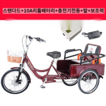 고령자용 세발자전거 전동보조 여객 화물겸용, 표준형 10A 리튬배터리+보조력