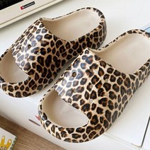 5cm 레오 파드 여성 키높이 통굽 여름 슬리퍼 캐주얼화 호피 여자 패션 샌들