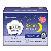 좋은느낌 오버나이트 울트라 날개형 생리대, 14개입, 3개