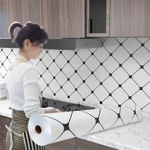 PVC필름 60cm 대리석 벽지 벽 롤 주방 가구 욕실 거실 비닐 스티커 접착 종이 장식 필름 PVC 데칼 타일 테이블 탑 커버 도어 캐비닛 데스크탑 현대 열대 녹색 식물 정글 고, [01] 60cmx1Meter, [13] black white rhombus
