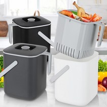 음쓰통 음식물쓰레기통3L 냄새차단 음식물처리기 플라스틱분리수거, 블랙