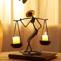 스틸 라피아햇 캔들 홀더 M 촛대 엔틱 빈티지 티라이트 인테리어 소품 감성 무드 오브제 양초 캔들받침 초받침대, 레아스 M
