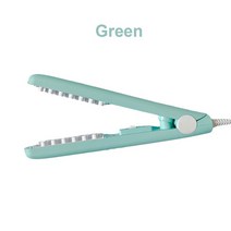 뽕고데기 뿌리볼륨고데기 와플 물결 헤어 크림 퍼 컬링 아이언 미니 3D 그리드 볼류마이징 세라믹 옥수수, 05 green_04 AU