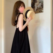 미니비치 하와이 바캉스의류 비치웨어 화이트비치 비치롱 바캉스 원피스 신혼여행 동남아원피스 연예인바캉스룩 휴양지쇼핑몰, S, 블랙