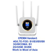 공유기 TIANJIE CPE904 라우터 4G Sim 카드 핫스팟 LTE 모뎀 3000mah 배터리 포켓 CPE 와이파이 RJ45 LAN WAN 안테나, 01 CPE904-1