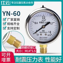 진공 게이지 측정기 강운 YN60 내진압력계 기압계 수압유압 음압계액압계 1.6MPa 내진, 20