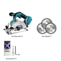 페스툴 플렌지 원형톱 목공 브러시리스 원형 톱 무선 전기 18V 배터리용 0 ° 45 조정 가능한 목재 절단기 5 인치 125mm, 3.No Battery - EU