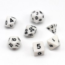 [홈앤스쿨] 다면체 주사위 7세트 화이트 보드게임 수학교구 학교 유치원 완구