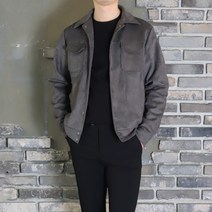맨즈핏 봄가을 모던스타일 베이직자켓 트러커 스웨이드 숏 남자자켓