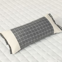 순면 시원한 메밀베개 낮잠베개/반달베개/땅콩베개, 07.체크 낮잠 메밀베개, 그레이