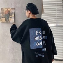 1+1 남자 오버핏 머슬핏 연예인맨투맨 커플 맨투맨 티 크리스마스 스웨터 꾸안꾸 원마일웨어 고급 이너