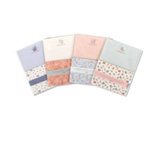 톡톡팬시 1000 프레그런트 플라워 편지지 4종, 아이보리, 오렌지, 민트, 바이올렛, 2세트