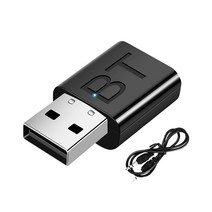 호환 블루투스카팩 차량용 블루투스 리시버 USB 무선 블루투스 어댑터 블루투스 5.0 수신기 3.5mm AUX 잭 PC 자동차 음악 AUX 스테레오 오디오 어댑터 TV 헤드폰, 한개옵션0