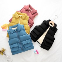 RJ-12 아동 안감 기모 포켓 패딩 조끼 남여공용 키즈 컬러 겨울 베스트