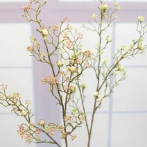 기타 바보사랑[아티플라자]산수유 꽃 열매 가지 100cm 실크플라워 조화장식, 크림