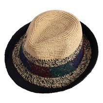 라핑 믹스나염 여성 남자 여름 페도라 고급 밀짚모자