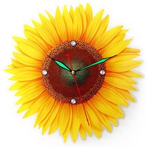 해바라기 십자 큐빅 아크릴 무소음 벽시계 / 금전운 재물복 집들이 사무실 개업 센스있는 선물 고급 인테리어, 1. 초록 큰 바늘