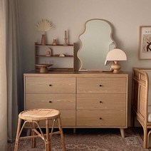 브랜디하우스 모리 3단 1200 와이드 서랍장, 오크