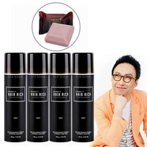 박명수 흑채 헤어리치 스프레이 120g 스프레이흑채 흑채스프레이 ~, 흑색, 4개