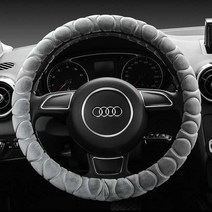 아반떼HD MD AD CN7 겨울핸들커버 극세사 데일리 핸들카바 4종, 02.그레이(370mm~380mm공용)