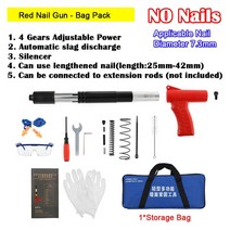 수동 미니 스틸 네일 건 리벳 천장 벽 앵커 와이어 Slotting 장치 홈 패스너 금속 가공 도구, 07 red bag pack