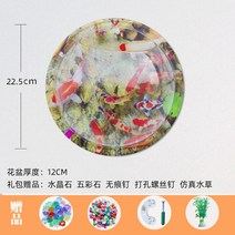 물멍 벽걸이 어항 수초 인테리어 수족관 원형 가정용 물고기 아크릴 화분, 미디움 비단잉어(23cm)