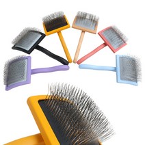 펫니멀리즘 강아지 슬리커 빗 사각 원목 브러쉬, S, 블랙