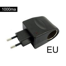 주행충전기AC 220V DC 12V EU 미국 플러그 변환기 자동차 시가 라이터 어댑터 벽 전원 소켓 액세서리, 03 EU 1000mA