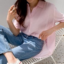 리엘라 르피느 박시 반팔 블라우스