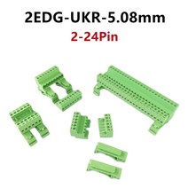 와이어 커넥터 레일 터미널 블록 1 세트 2-24 핀 2EDG-UKR-5.08mm 단자대 피치 5.08mm 나사 플매트 카펫 러그인 Din 장착 대신, [15] 24 마력