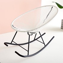 아카풀코 코드 야외의자 에그체어 흔들의자 안락의자 쿠션포함 라탄의자, 화이트, 스윙, 쿠션미포함