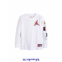 플레이키즈프로 23년 봄신상(NC 수원터미널점)-쥬니어사이즈-면 소재-점프맨 로고와 화사한 레터링으로 포인트를 준 긴팔티셔츠(N231TS393P-WH)