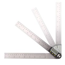 디지털 각도기 경사계 전자 각도기 스테인레스 스틸 각도 눈금자 각도계 200mm 측정기, 1.Silver