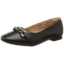 Rockport 여성용 Zoie 체인 발레 플랫 블랙 가죽 9, 5, Black Leather