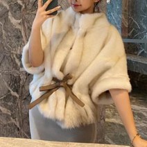 (무배)(제작) 고퀄 프리미엄 로에르 케이프 밍크 페이크 모피 퍼 자켓